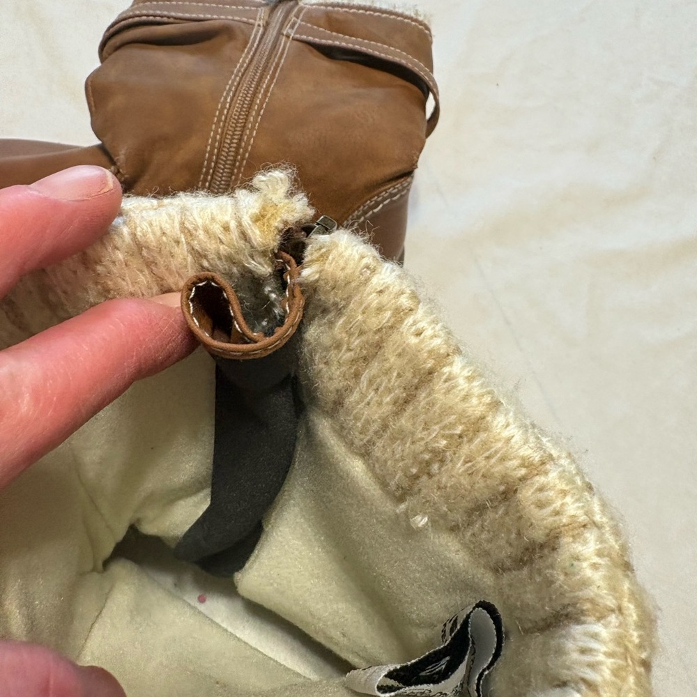 Totes Brown Boots with Strap Detail - Picture 3 of 9